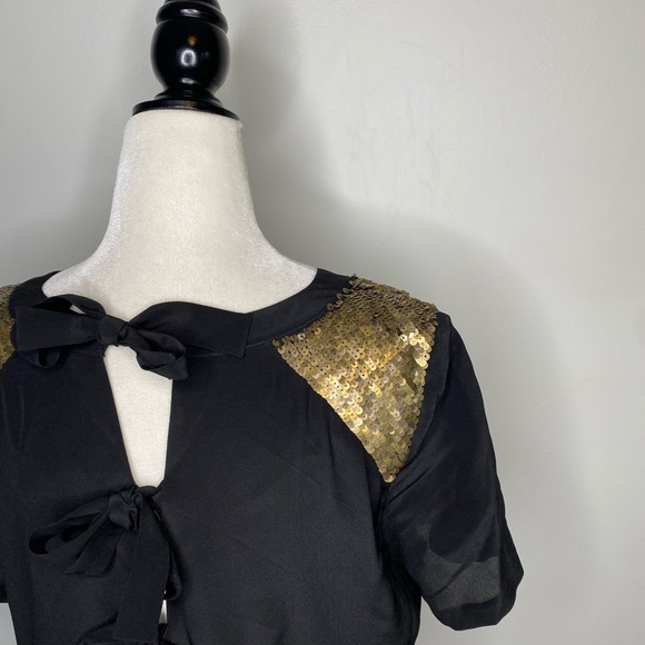 NWT Madewell 100% Silk Sequin Yoke Dress Size 10 - Picture 5 of 10